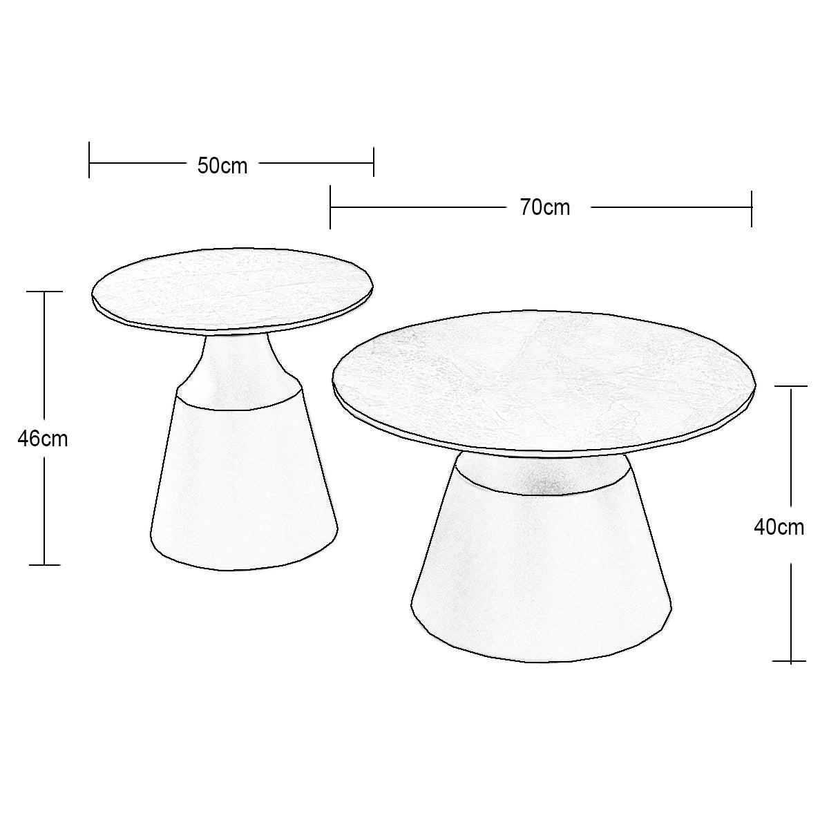MESA OCASIONAL ERYNDOR BLANCA SET 2 PIEZAS