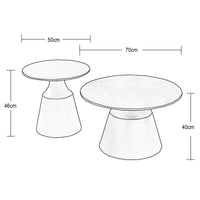 MESA OCASIONAL ERYNDOR BLANCA SET 2 PIEZAS