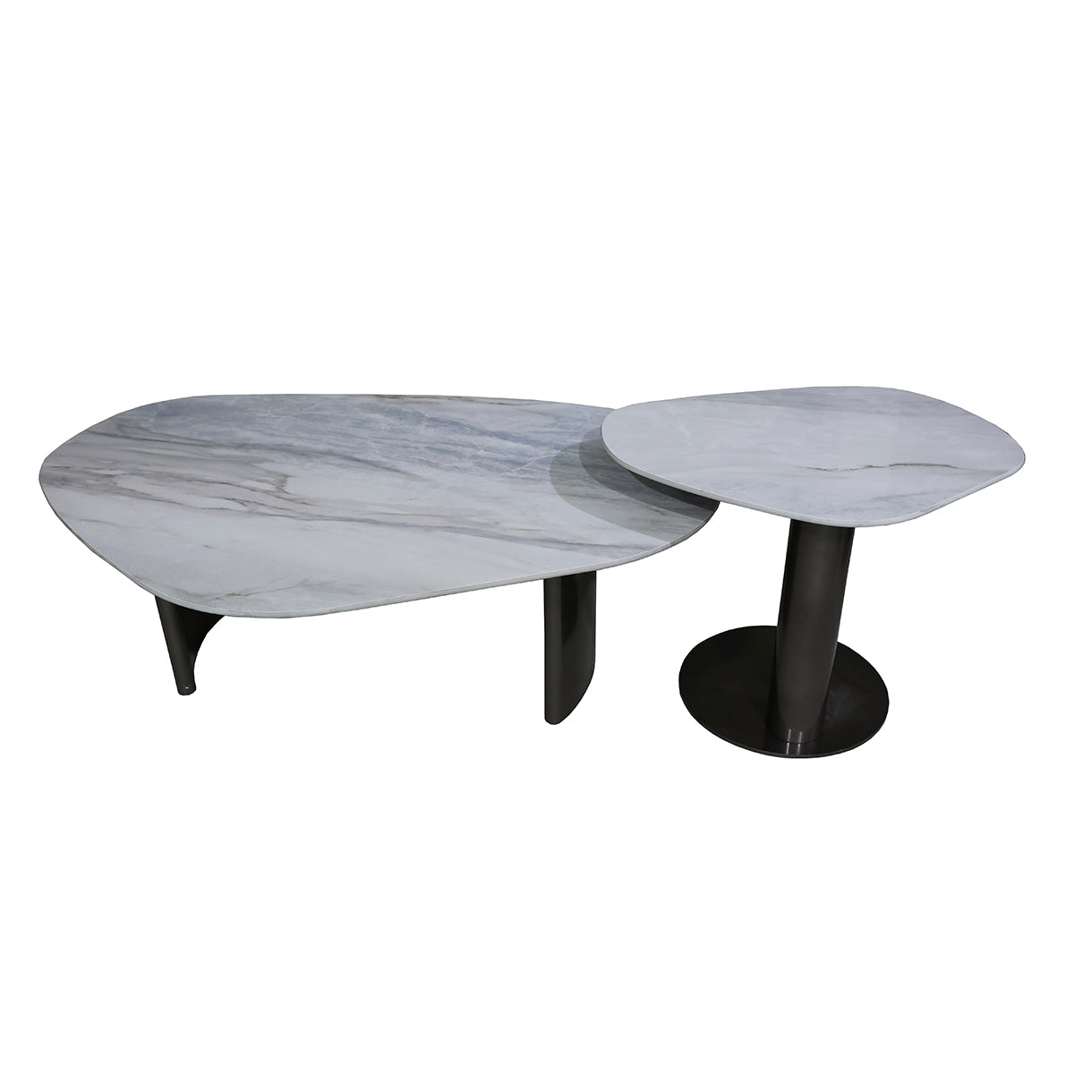 MESA OCASIONAL GRAVIANO MARMOL SET 2 PIEZAS