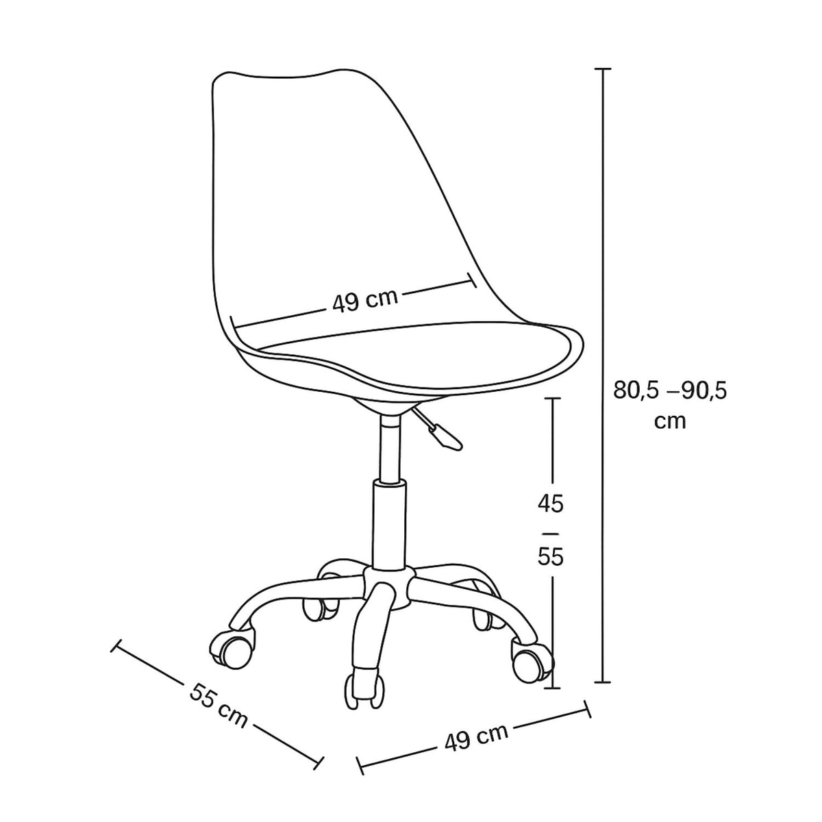 SILLA DE OFICINA ERGONOMICA LIVIA AJUSTABLE CON RUEDAS